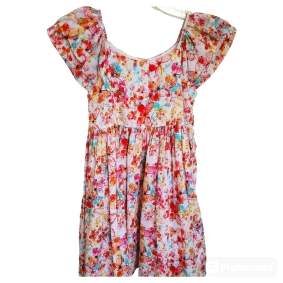 Pippa & Julie Other - Pippa and Julie Pink Butterfly Dress Buttons Size 6 girls